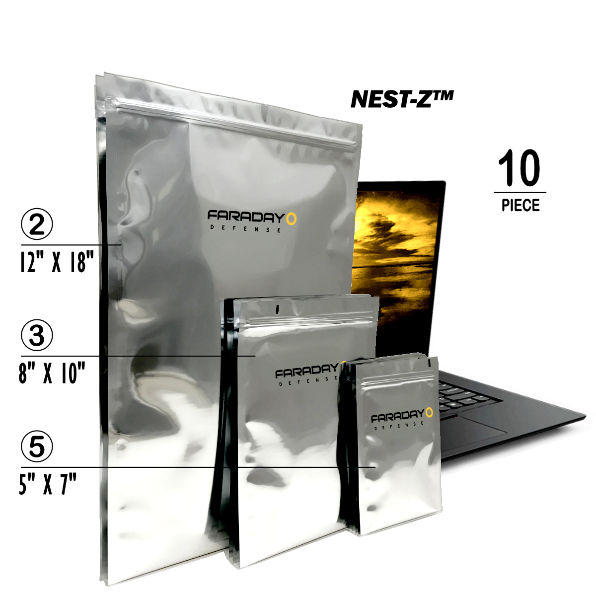 EMP Faraday Bags 10pc Large-Kit NEST-Z EMP 7.0mil – Oz Robotics